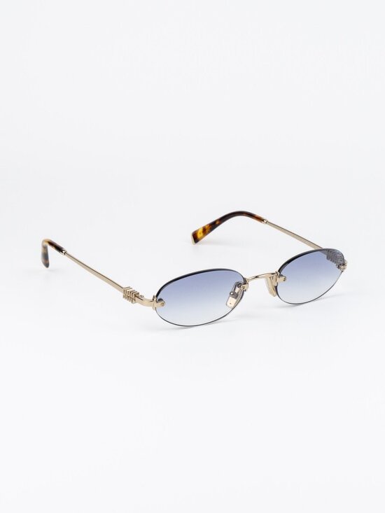 Miu Miu Women Sunglasses Gold Gradient Blue Oval MUA54S ZVN80O NEW AUTHENTIC main image 10